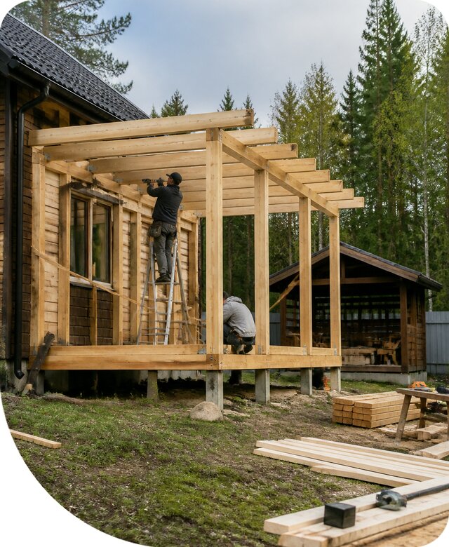 Строительство пристроек и построек на участке в Шебекине