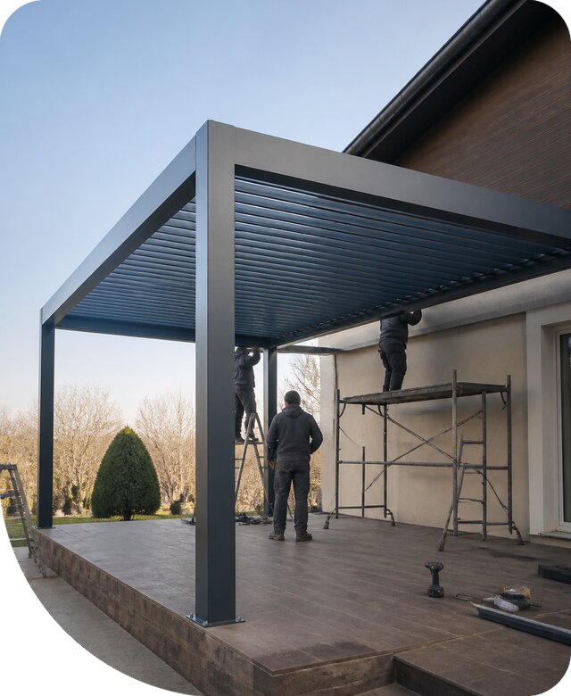 Изготовление и монтаж биоклиматической перголы в Шебекине